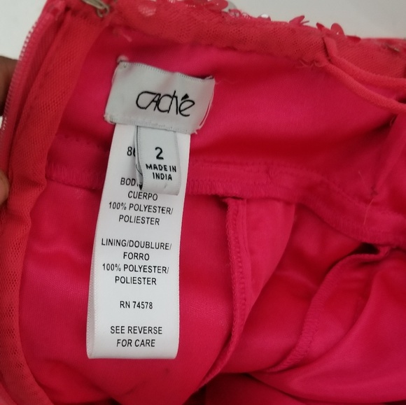 Cache Hot Pink Sequin Strapless Formal 2 - Picture 6 of 6